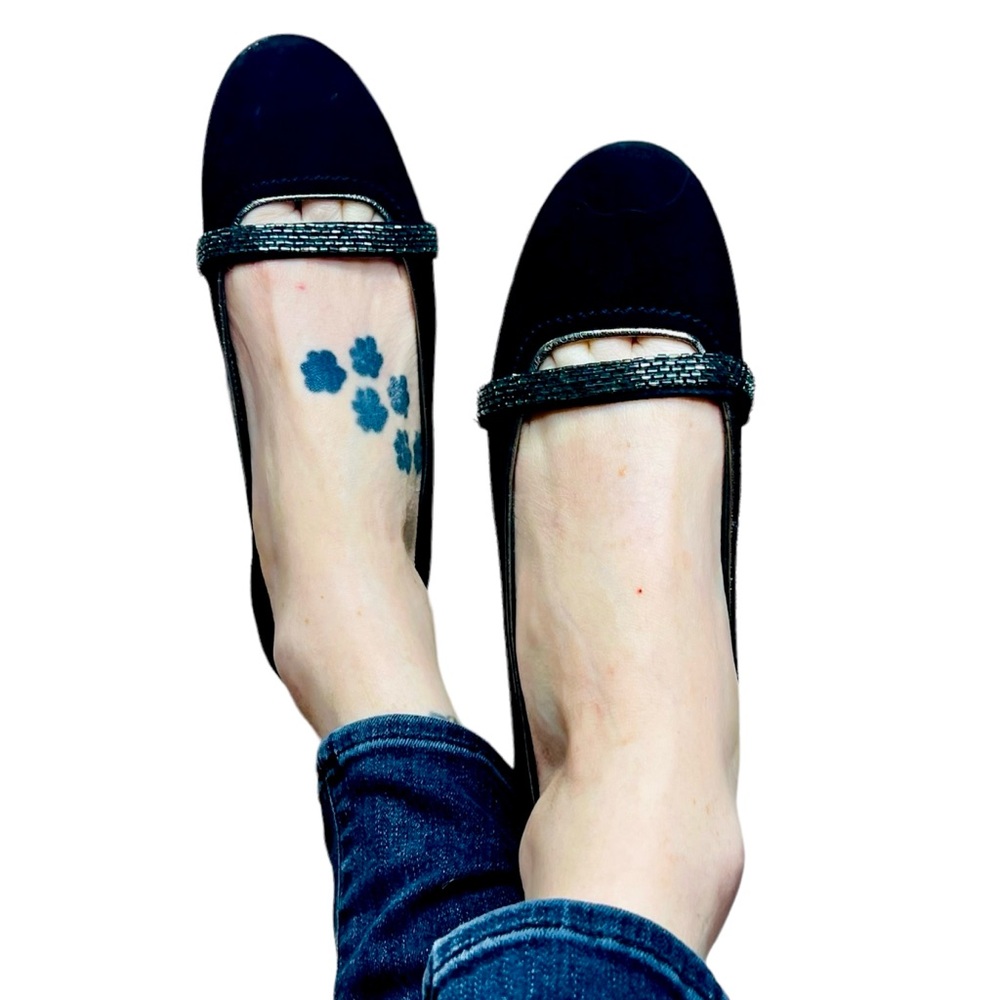 Coach Black Suede Flats ELISSA Shoes Size 8B - Picture 12 of 14